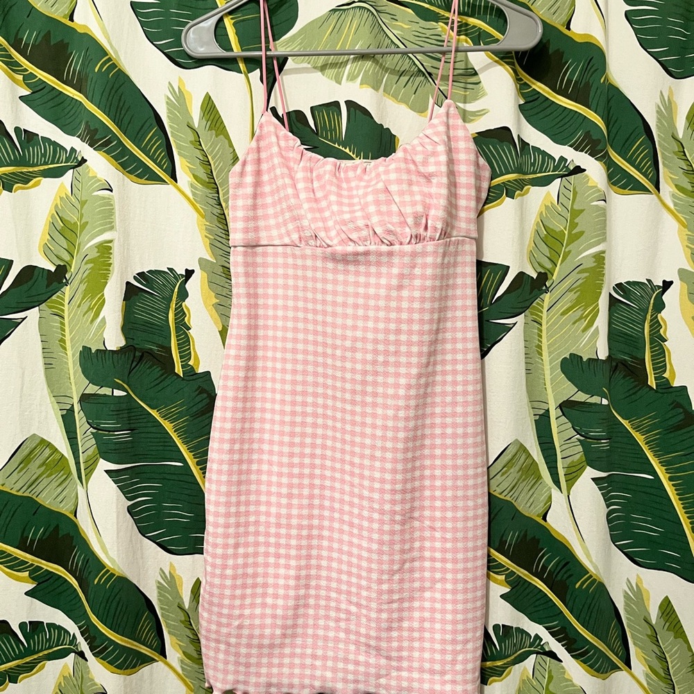 Pink Gingham Spaghetti Strap Dress Barbie Gingham